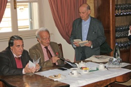 Il Presidente Angelo Peticca, il relatore Gian Luigi Beccaria, Giuseppe Marchetti
