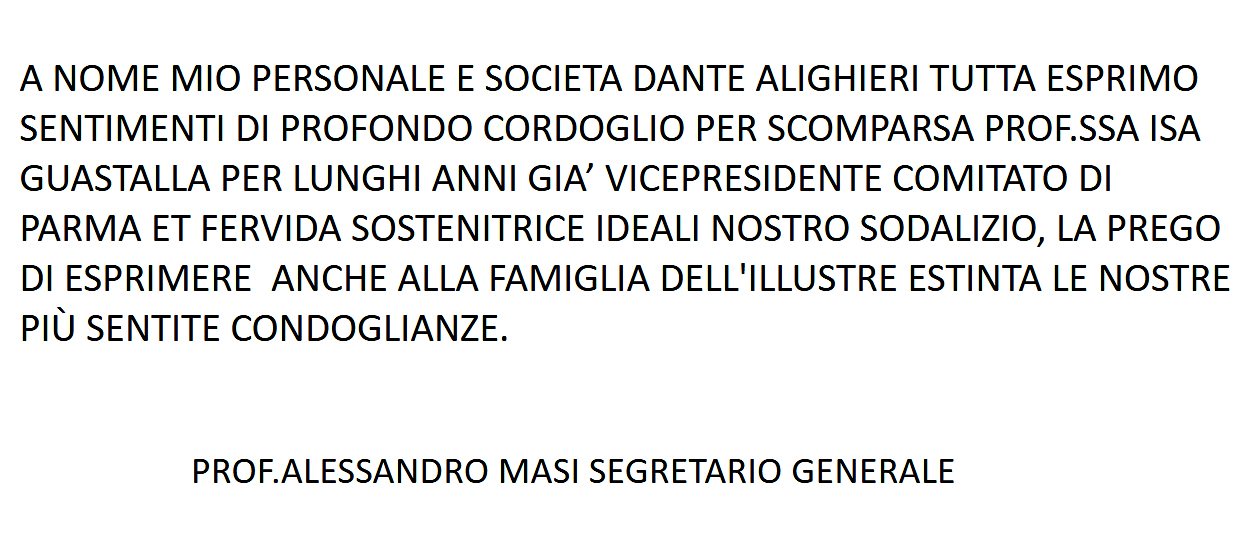 Telegramma di partecipazione del segretario generale della Dante Alighieri, prof. Alessandro Masi
