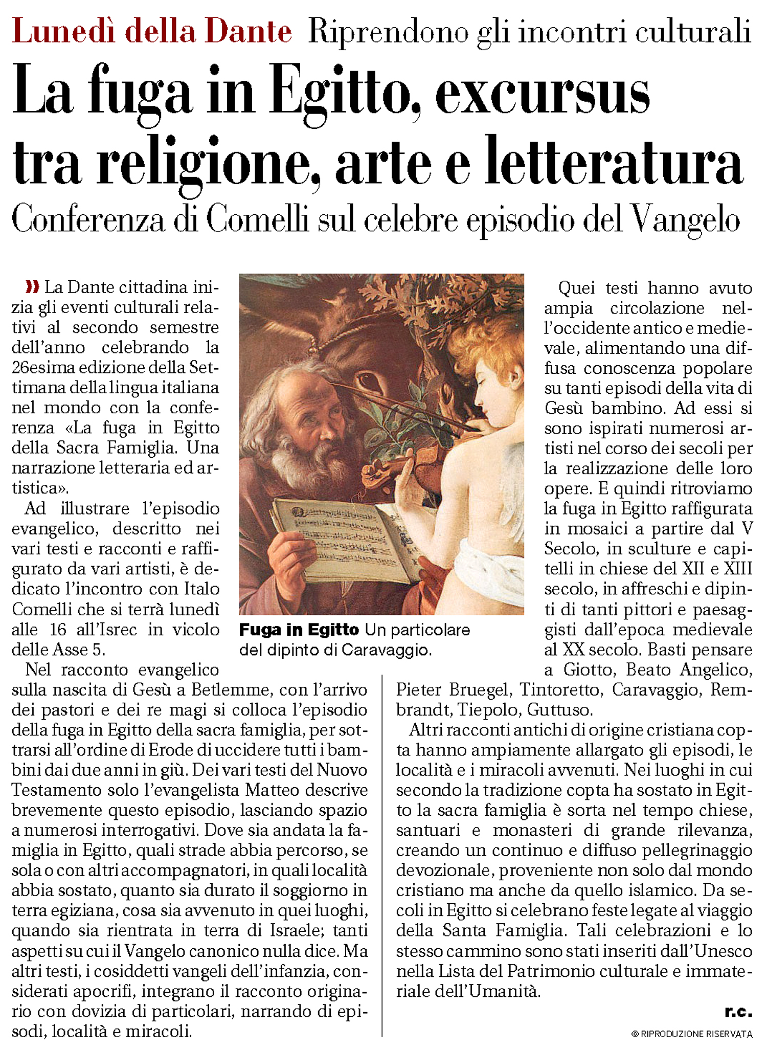 annuncio del Lunedì della Dante del 19 ottobre 2026 annuncio del Lunedì della Dante del 19 ottobre 2026